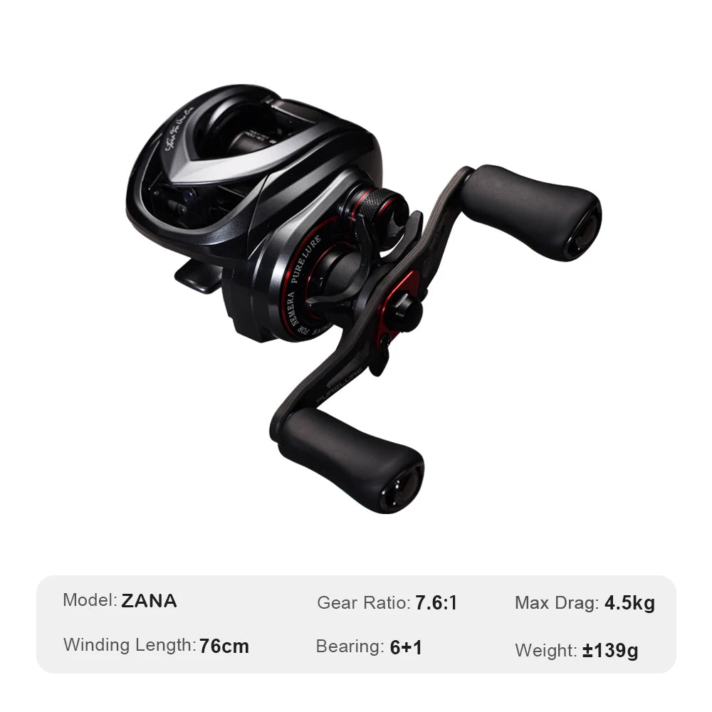 PURELURE ZANA Baitcasting Reel - Ultra-Light Aluminum Alloy Fishing Reel for Freshwater & Saltwater