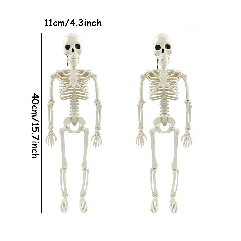 40cm Posable Human Skeleton Decoration - Halloween Horror Prop for Haunted Houses, Parties, and DIY Displays