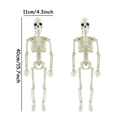40cm Posable Human Skeleton Decoration - Halloween Horror Prop for Haunted Houses, Parties, and DIY Displays