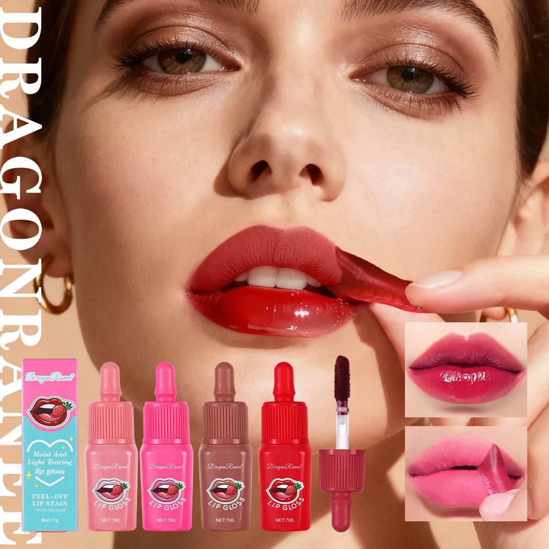 Peel-Off Lip Gloss - Velvet Matte Moisturizing Waterproof Long-Lasting Non-Fading Lip Color for Everyday Wear