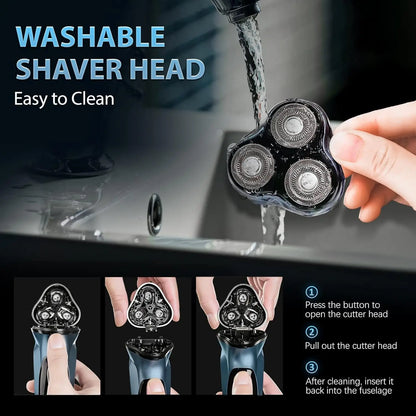 Sejoy Electric Razor for Men – 3-Blade Foil Shaver with 7500 RPM High-Speed Motor & Digital Power Display