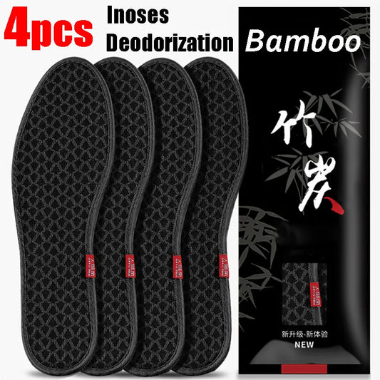Revitalize Your Steps: Bamboo Charcoal Deodorant Insoles - Breathable, Sweat-Absorbent Shoe Pads for Men's Running Sports - Lightweight Inserts by Brioche