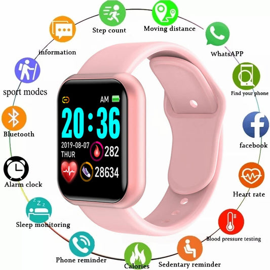 Multifunctional Y68 Smartwatch — Bluetooth Phone, Music, Fitness & Sports Tracker with Sleep Monitor for Men & Women, D20 Model