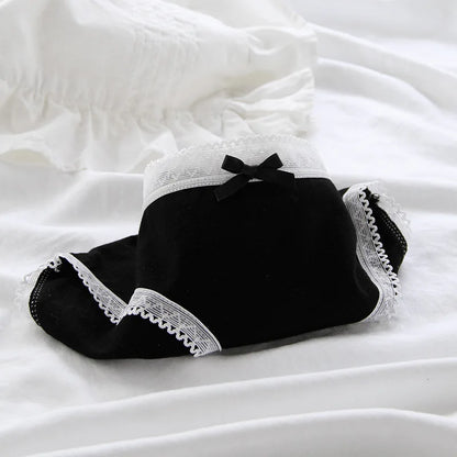 3 Pcs Women’s Cotton Panties Set - Seamless Soft Mid-Waist Black Briefs Skin-Friendly Female Lingerie Underwear