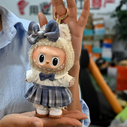 Mini Doll Clothes & Accessories – 15-17cm Labubu & 10cm Cotton Dolls, Sweet Strap Skirt with Leather Shoes