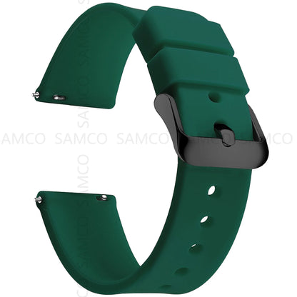 Silicone Quick Release Watch Bands 14–24mm for Samsung Galaxy, Garmin & Huawei - Soft Rubber Replacement Watch Straps