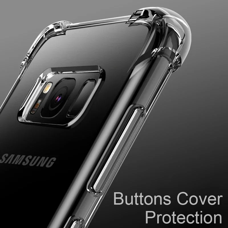 Luxury Transparent Silicone Case for Samsung Galaxy S25/S24/S20 FE/S10/S9/S8 Plus/S10E/Note 8/9/10 Lite – Soft Shockproof Protection