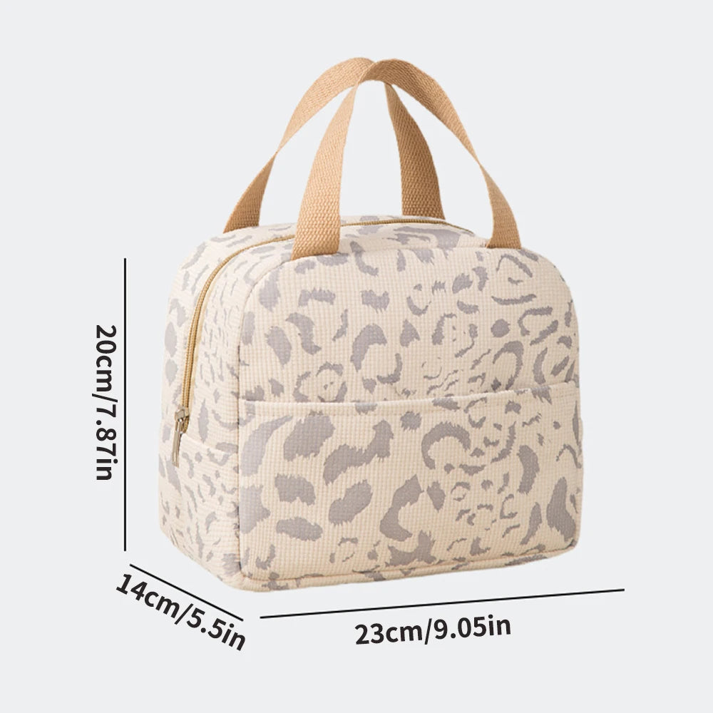 Ink Pattern Insulated Lunch Bag - Bento Box Cooler Tote with Ice Pack for Travel & Picnic