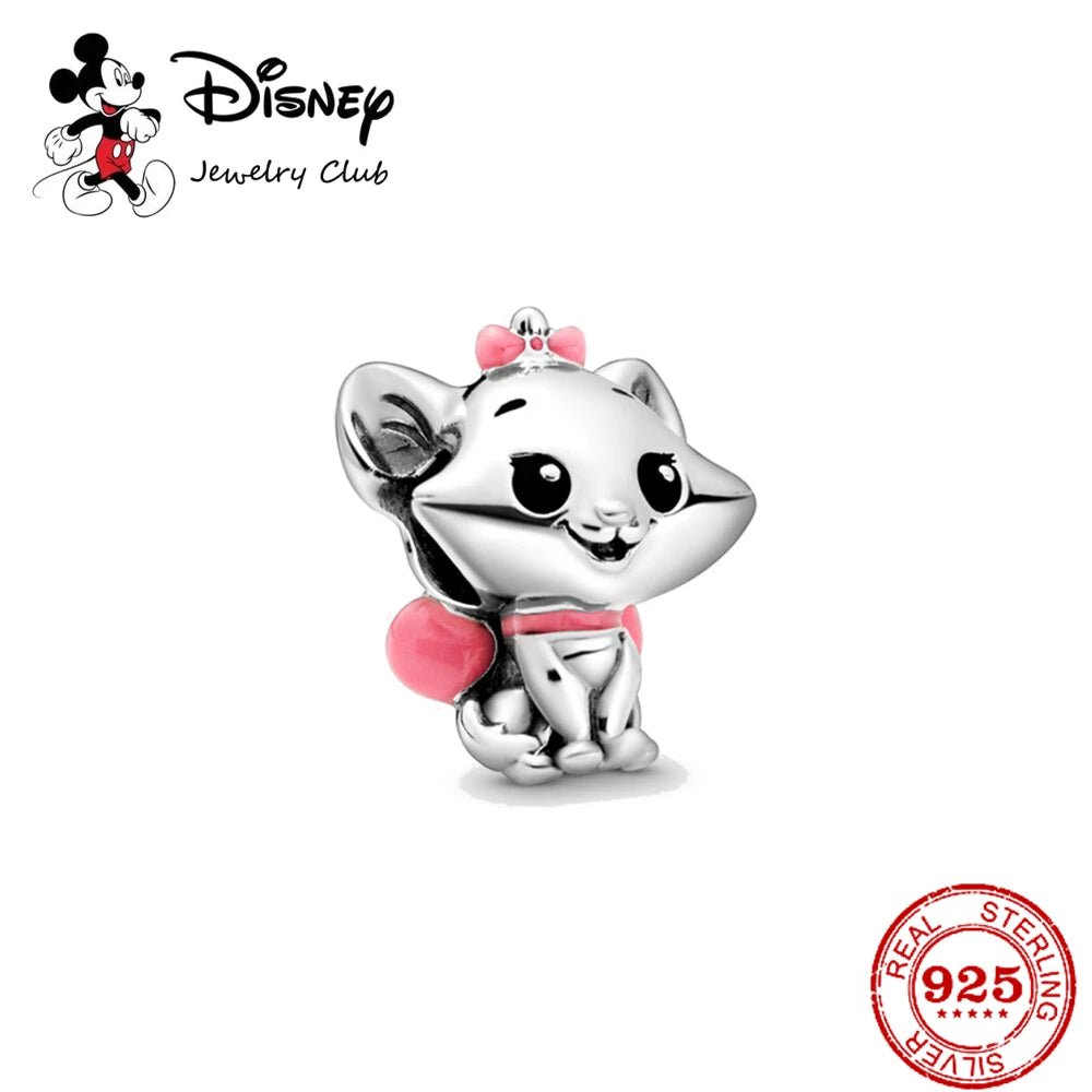 New 925 Sterling Silver Mickey Minnie Vinnie Charm – Beaded Fit for Original Pendant Bracelet, DIY Ladies Jewelry