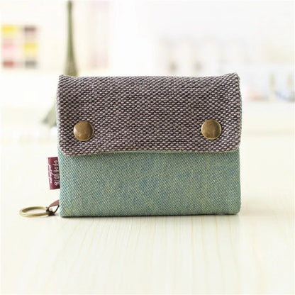 Women’s Canvas Cartoon Card Wallet – Foldable Key Organizer & Coin Purse, Small Pouch Money Bag for Girls 2024