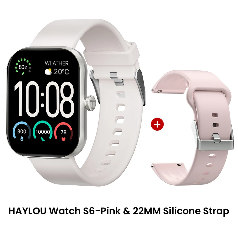 HAYLOU Watch S6 Smartwatch — 2.01" HD Display, Bluetooth Voice Calls, IP68 Waterproof Fitness Tracker