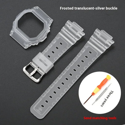 Rubber Resin Watch Case and Strap for Casio G-Shock - Replacement Band for DW-5600, GW-M5610, GW-B5600 and G-5600 Models