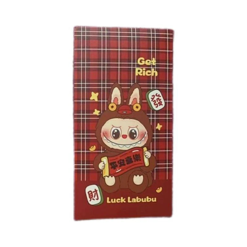 10pcs Labubu Chinese New Year Red Packets - Cute Animated Spring Festival Envelopes for Kids' Lucky Money & Wedding Gifts