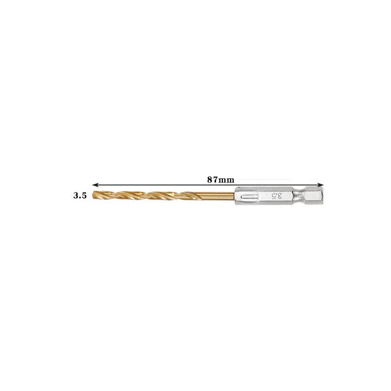Hexagonal Handle 13-Piece Titanium Twist Drill Bit Set, 1.5-6.5mm Electric Drill and Screwdriver Reaming Tool