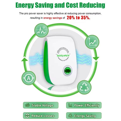 Smart Electricity Saving Box – US/EU Adapter, Intelligent Power Factor Saver for Home & Office Energy Cost Reduction