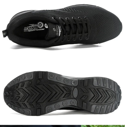 BONA Men's Outdoor Walking Sneakers — Lace-Up Athletic & Running Shoes, Comfortable Popular Style