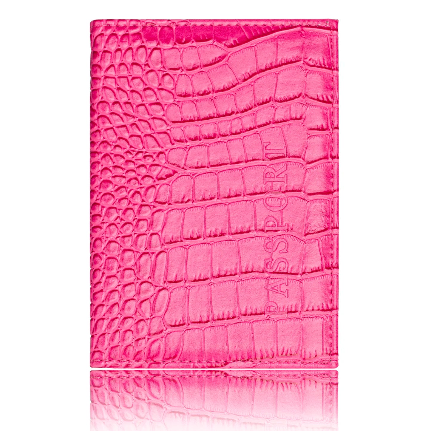 Crocodile PU Leather Passport Holder – Slim Minimalist Travel Wallet for Men & Women