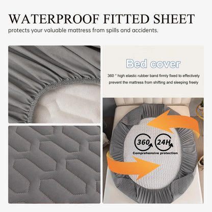 Waterproof Thick Quilted Mattress Cover — Latex Pad, Skin-Friendly Fitted Sheet Protector, 150/160/180x200cm
