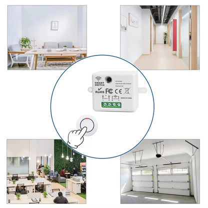 433MHz Wireless Relay Switch - 10A Remote Control Light Receiver with Wall Panel for LED Lamps 110V 220V