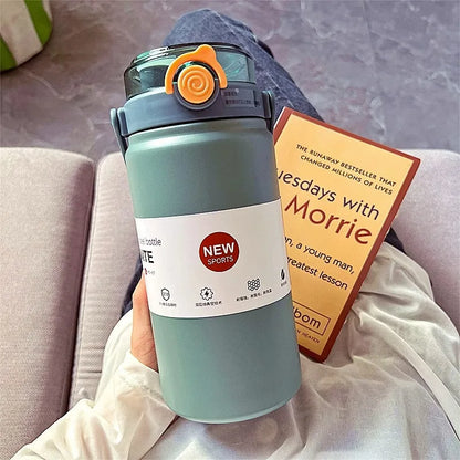1L/1.2L Stainless Steel Thermal Water Bottle – Vacuum Insulated Thermos Cup with Straw, Hot & Cold Drink Tumbler for Gym & Travel