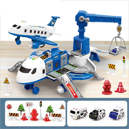 Deformation Music Simulation Aircraft Toy - Large Passenger Plane Inertia Track Vehicle for Kids Gift & Playtime