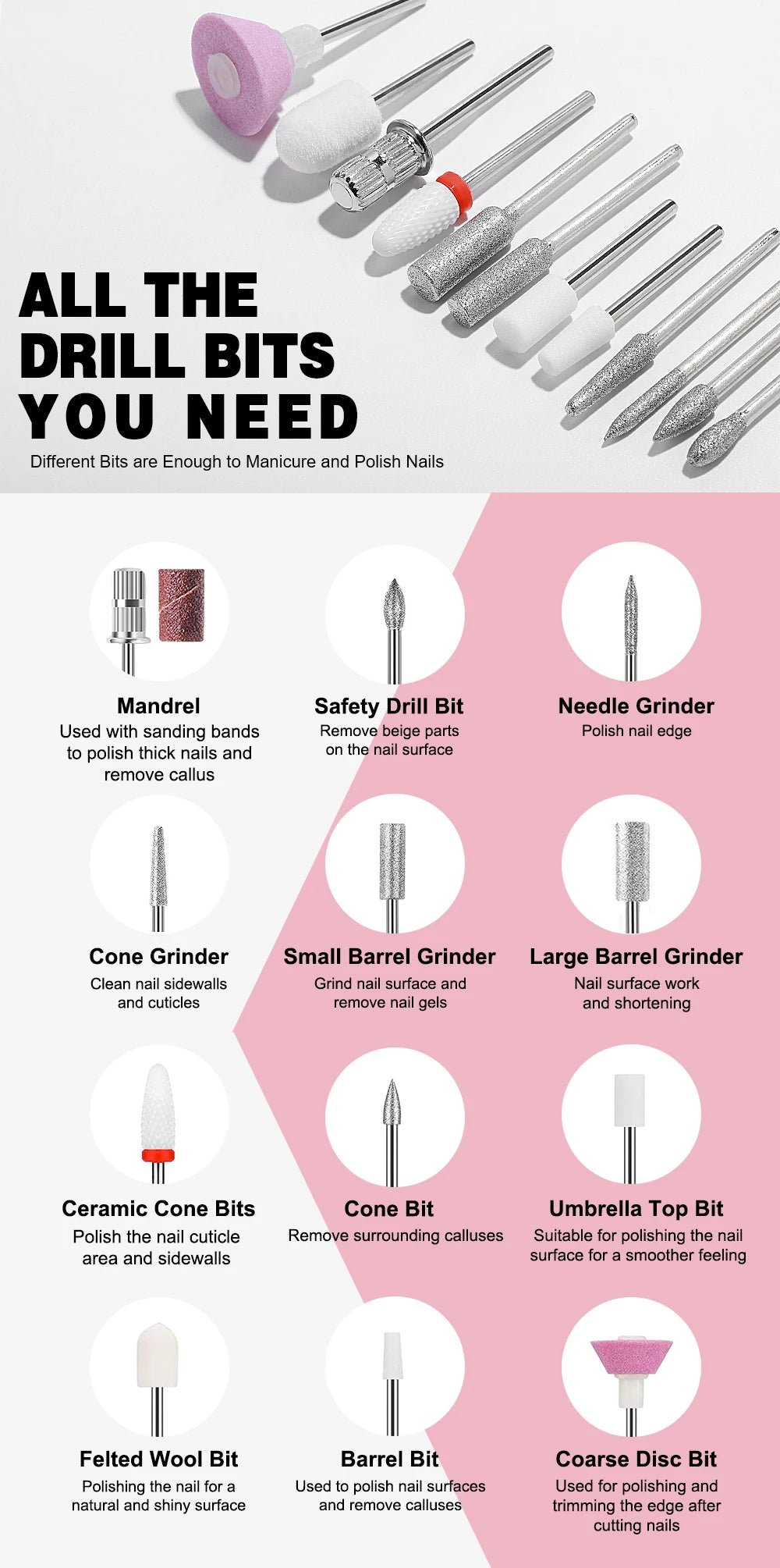 YOKEFELLOW Professional Nail Drill – 40000RPM Rechargeable Electric Nail E-File, Cordless for Acrylic & Gel Nails