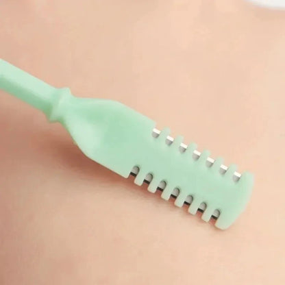 Manual Double Head Nose Hair Trimmer - Painless Portable Nostril Hair Remover & Ear Brow Grooming Tool