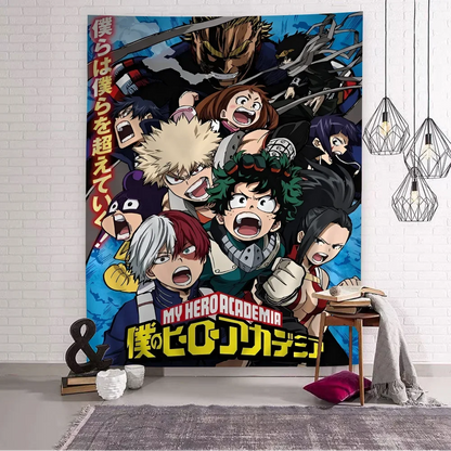 My Hero Academia Anime Tapestry Wall Hanging – Cute Decorative Room Decor for Bedroom, Living Room & Home Interior Styling