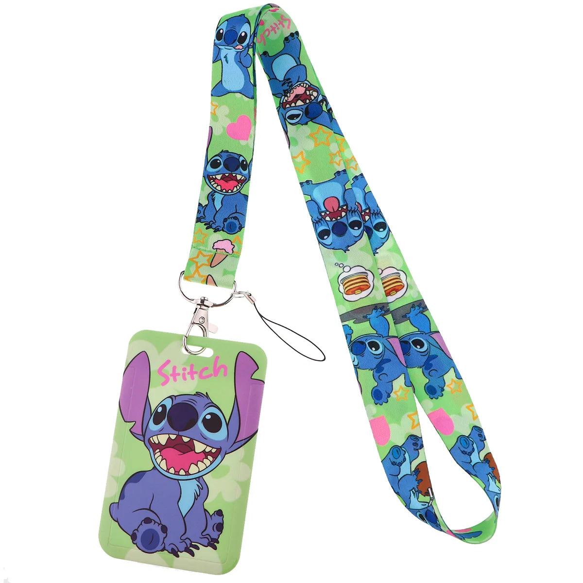 Cartoon Stitch Credential Holder Lanyard – Cute Neck Strap for Keychain, Pass & Credit Card Holder Accessories