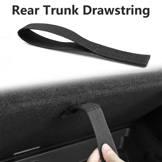 Rear Trunk Drawstring Rope for Tesla Model Y (2021-2024) – Tailgate Handle Pull Strap Car Organizer Accessory