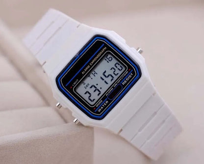 Men's Sport LED Digital Watch - Small Square Dial with Silicone Band, Casual Electronic Wristwatch