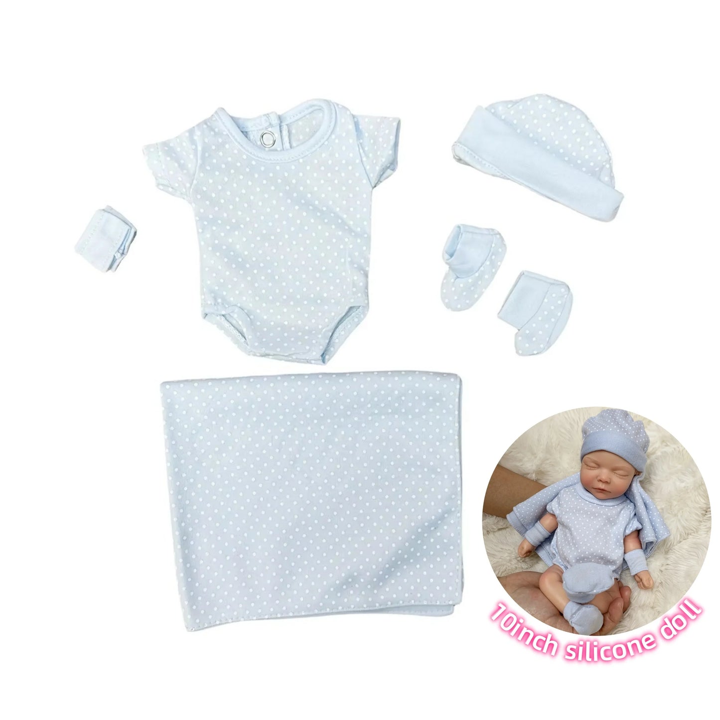 Fashion Baby Doll Clothes Set – 6 Handmade Styles for 10-Inch Bebe Reborn Dolls Accessories