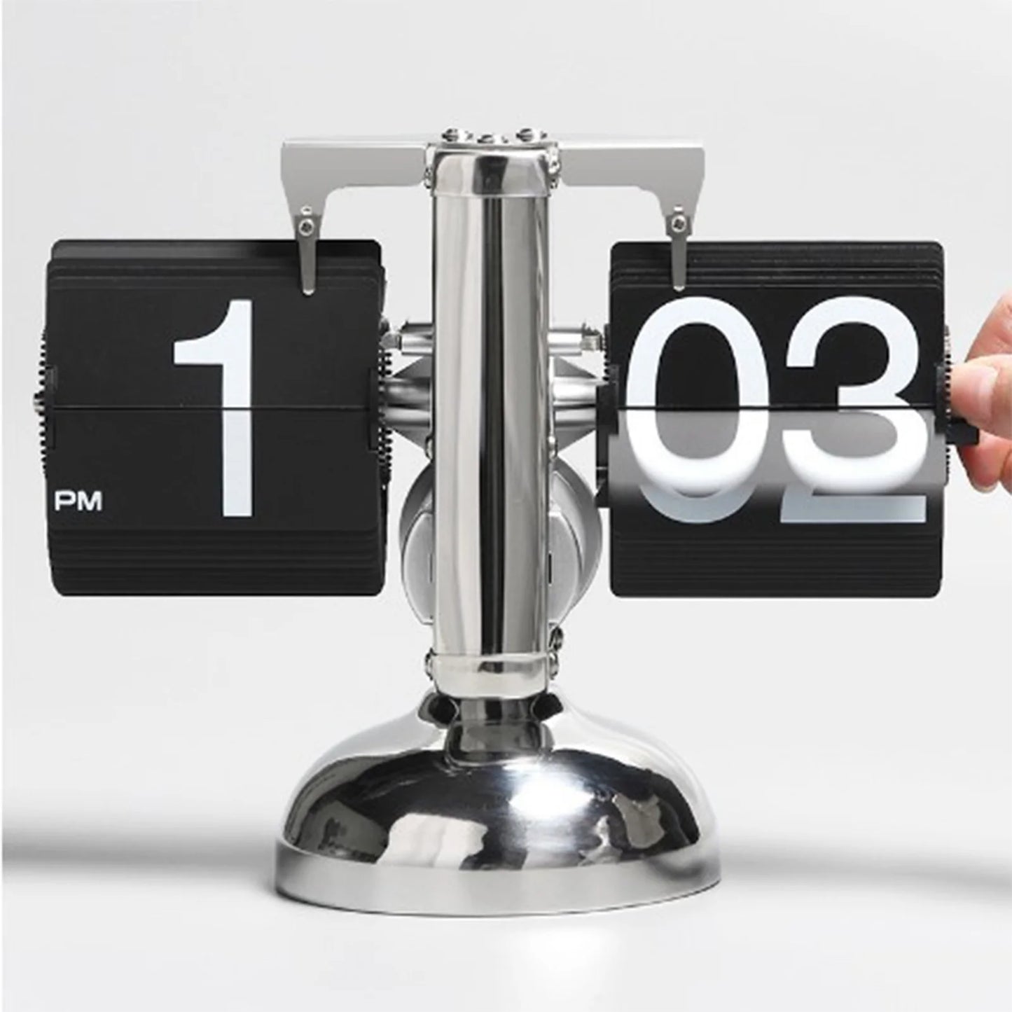 Digital Down Clock – Retro Minimalist Single Foot Mechanical Auto Desk Clock for Home & Living Room