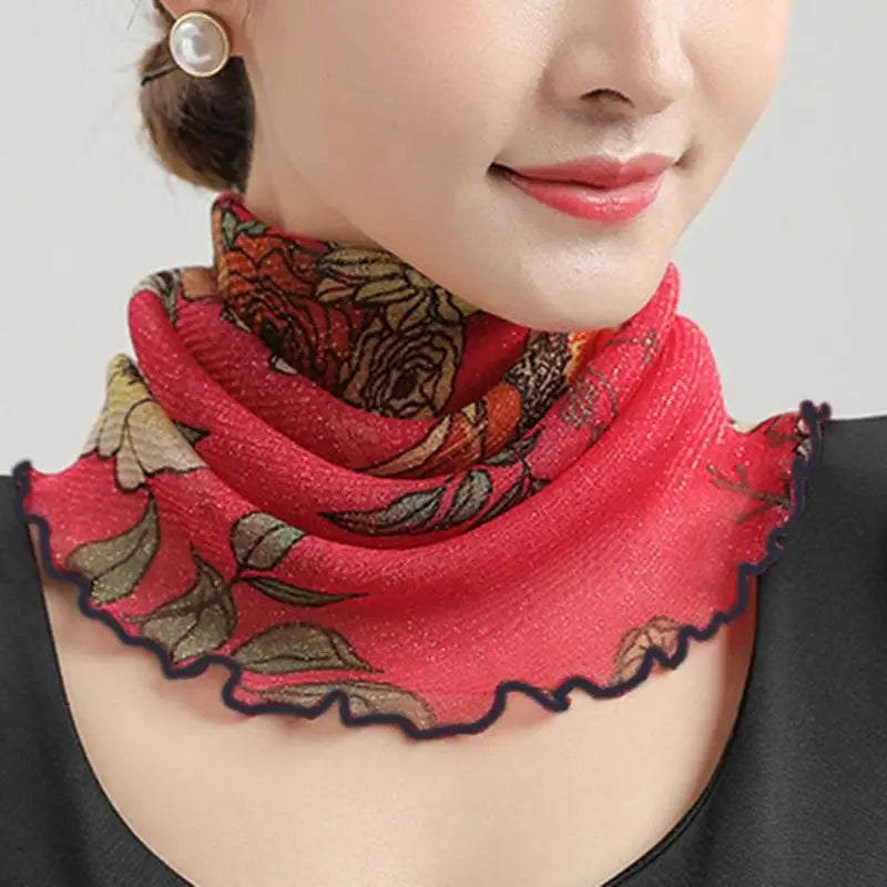 Spring Summer Chiffon Neck Scarf – Lightweight Multi-Function Anti-UV Sunscreen Face & Head Cover for Women