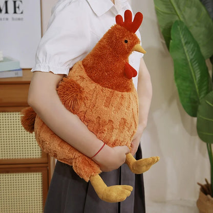 23/35cm Farm Chicken Plush Toy – Cute Big Rooster Stuffed Animal, Sofa Pillow, Home Decor & Kids Gift