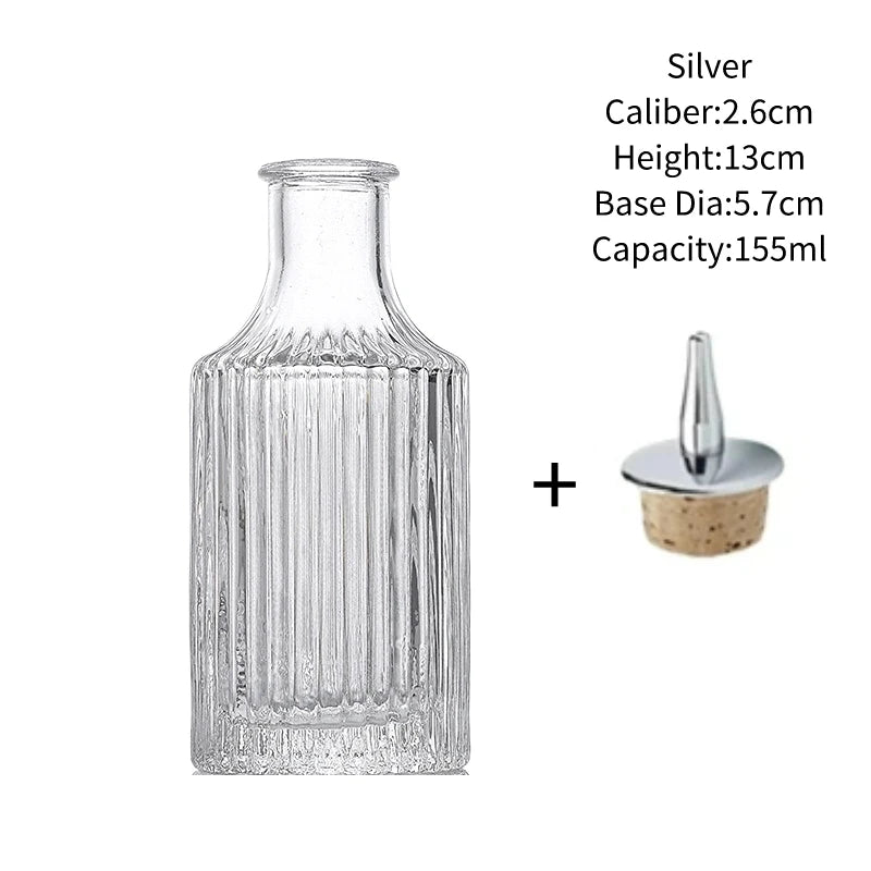 Vintage Glass Cocktail Bitters Bottles — Stainless Steel Cap Seasoning & Bar Accessories for Kitchen & Bartender Use