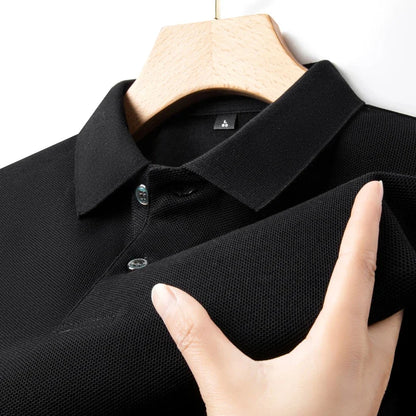 Men's 100% Cotton Polo Shirt - Breathable Summer Golf & Business Casual Tee with Silk-Like Finish