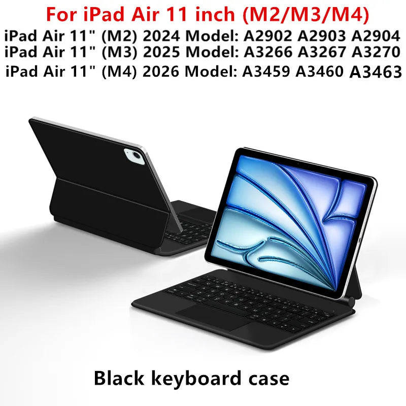 TouchPad Magic Keyboard Case for iPad Air & iPad Pro - Backlit Smart Cover with Trackpad Support for 11/13 Inch Models