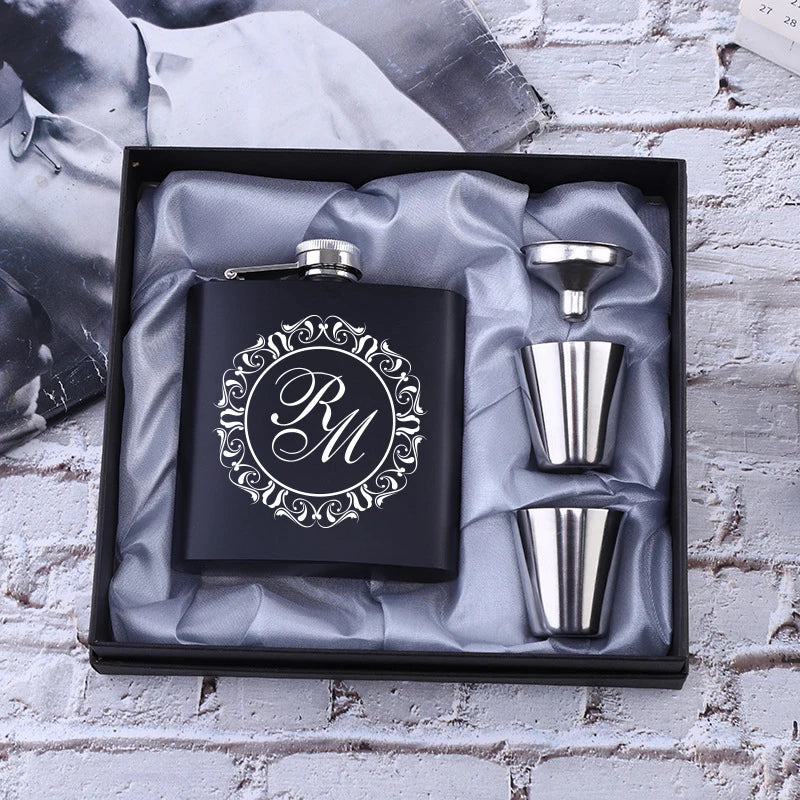 Personalized 6oz Stainless Steel Hip Flask – Engraved Christmas, Birthday, Valentine's Day Gift, Custom Logo for Wedding Favors   2/2