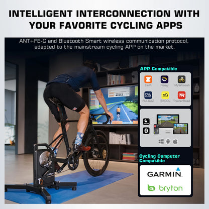 CYCPLUS T2 Indoor Cycling Trainer — Direct Drive Exercise Bike with ANT+ & BLE 5.0 Power Meter