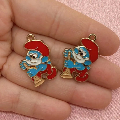 10-Piece Cartoon Anime Alloy Charms - Drip Oil Pendants for DIY Jewelry, Keychains, Earrings & Bag Accessories