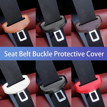 Universal Car Seat Belt Buckle Cover — PU Leather Anti-Collision Protector for Car Interior Accessories