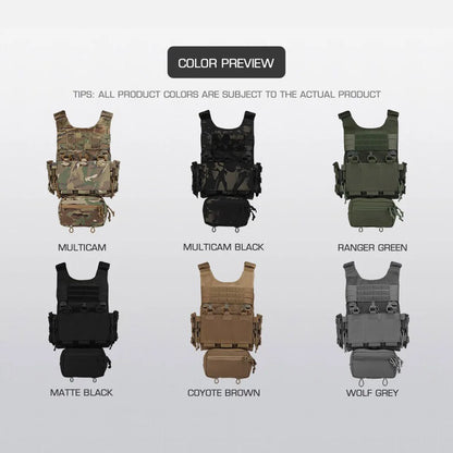 Tactical Vest LV119 Plate Carrier Set – Lightweight OTB Maritime Airsoft Hunting Vest with Underbelly Bag & Triple Mag Pouch