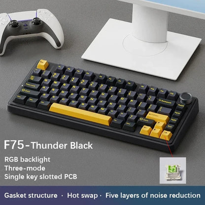 AULA F75 Gaming Mechanical Keyboard - 75% RGB Gasket Mount Hot-Swappable Keyboard with PBT Keycaps