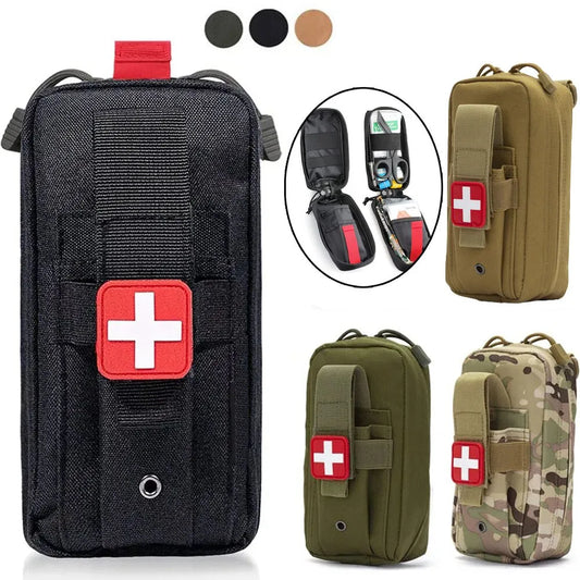 Outdoor Tactical First Aid Kit - Medical EDC Pouch with Tourniquet, Scissors & Survival Essentials - Military-Grade Waist Bag for Emergency Preparedness