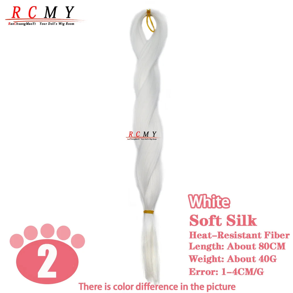 RCMY BJD/SD Doll Wig - Soft Blue Heat-Resistant Silk Synthetic Hair for 1/3, 1/4 & 1/6 Dolls