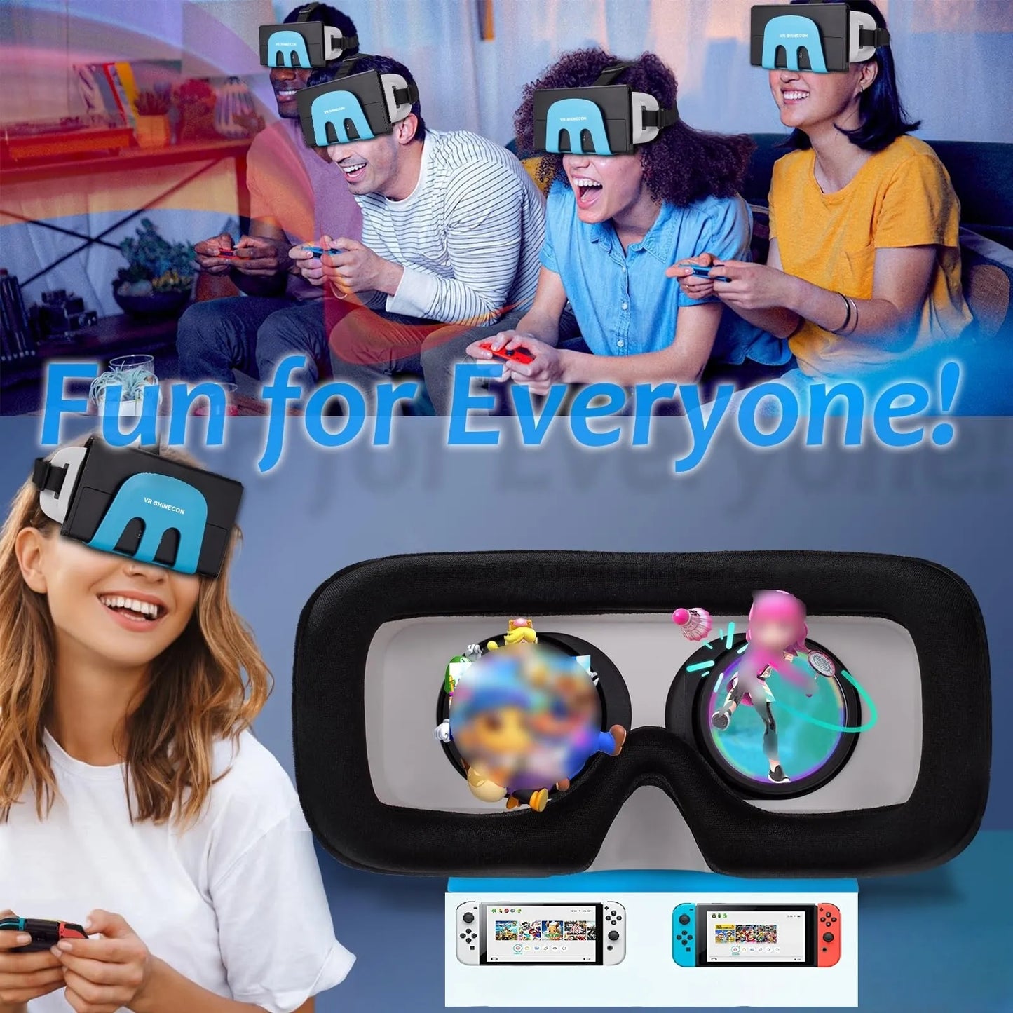 Upgraded Switch VR Headset - Compatible with Nintendo Switch & OLED, Adjustable HD Lenses, 3D Goggles Kit for Enhanced Gaming Experience