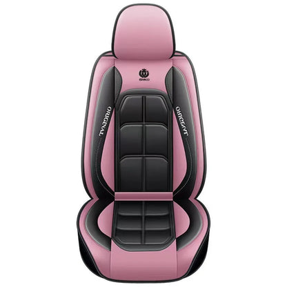 Universal Full Leather Car Seat Cover - All-Season Driver & Passenger Seat Cushion Pad