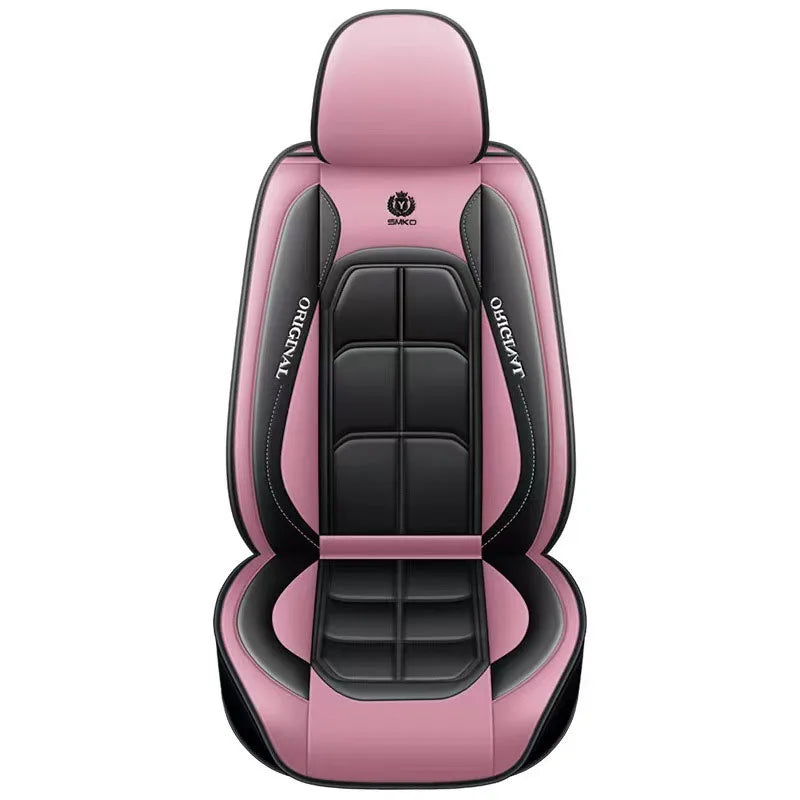 Universal Full-Coverage Leather Car Seat Cover - All-Season Driver & Passenger Seat Cushion Pad