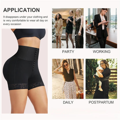 Women’s High Waist Body Shaper Panties — Butt Lifter Slimming Shapewear BBL Shorts with Tummy Control